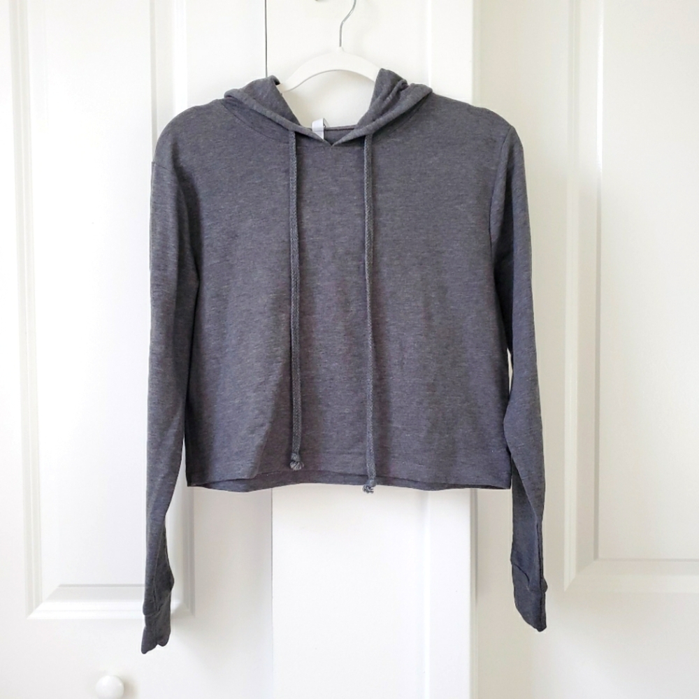 GLASS TWO Ladies' Cropped Long-Sleeve Hoodie Size M